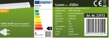 LED Unterbauleuchte "Delgada 380 CCT", 230V, 38cm, IR-Sensor, 3000k - 6500k