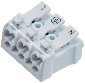 Lüsterklemme, 3-polig mit Hebel, 0,5-2,5mm², 450V/16A