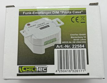 Funk-Empfänger DIM für "Pilota Casa", dimmt Halogen- (150W) + LED-Lampen (60W)