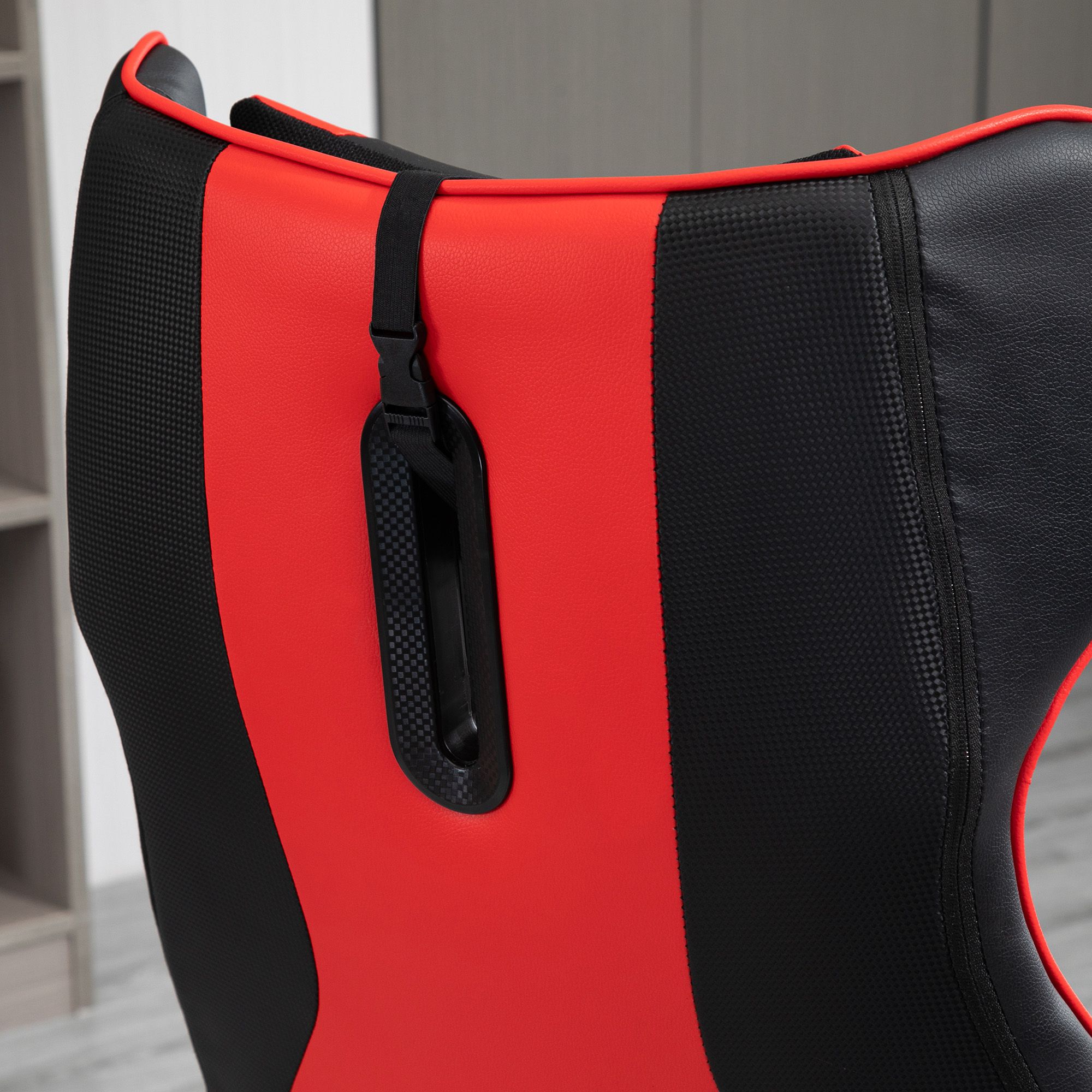 Gaming Stuhl ergonomischer Computerstuhl mit Wippfunktion Drehstuhl höhenverstellbar Stahl Schwarz+Rot 67 x 70 x 106-112 cm
