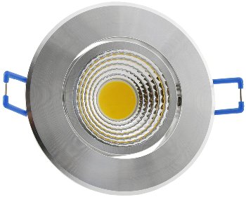 LED-Einbauleuchte "COB-5", 5W, 420lm, ALU, 3000K, 75°, Ø85xT47mm, Rahmen chrom