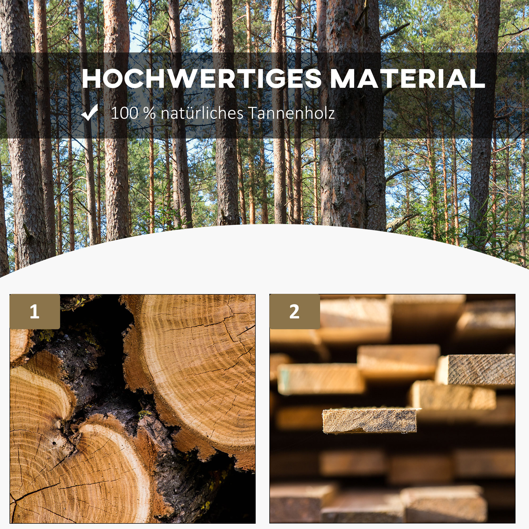 Gartenbank Holz Wetterfest Sitzbank Gartenmöbel Rustikale Bank Natur 98 x 50 x 39,5 cm