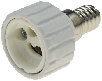 Lampensockel-Adapter, Keramik, E14 auf GU10 Lampensockel-Adapter, Keramik, E14 auf GU10