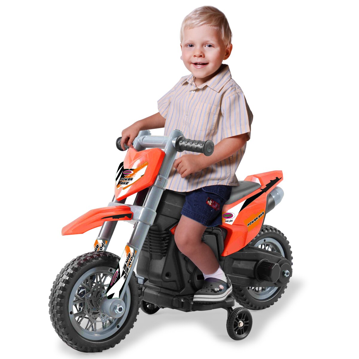 Kinderfahrzeug Motorrad Power Bike orange