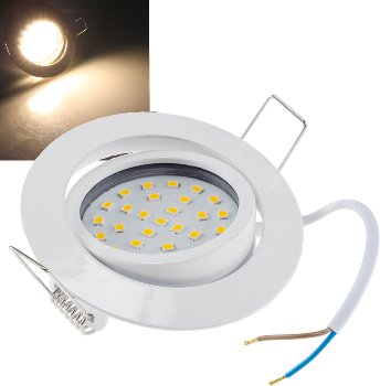 LED-Einbauleuchte "Flat-32" warmweiß, 80x32mm, 5W, 590lm, weißes Gehäuse LED-Einbauleuchte "Flat-32dim" warmweiß, 80x32mm, 5W, 590lm, weißes Gehäuse
