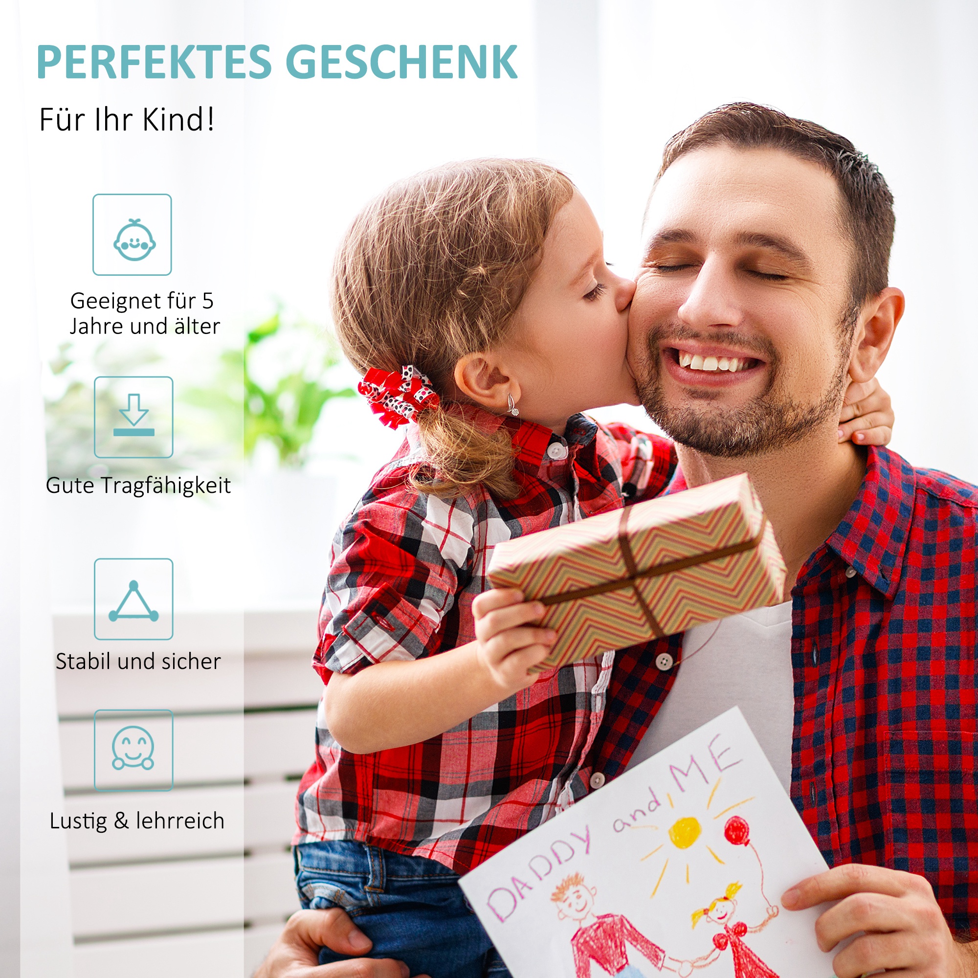 Kinderroller / Tretroller Kickboard mit Luftreifen 12 Zoll ab 5 Jahre Blau 120 x 58 x 75-80 cm