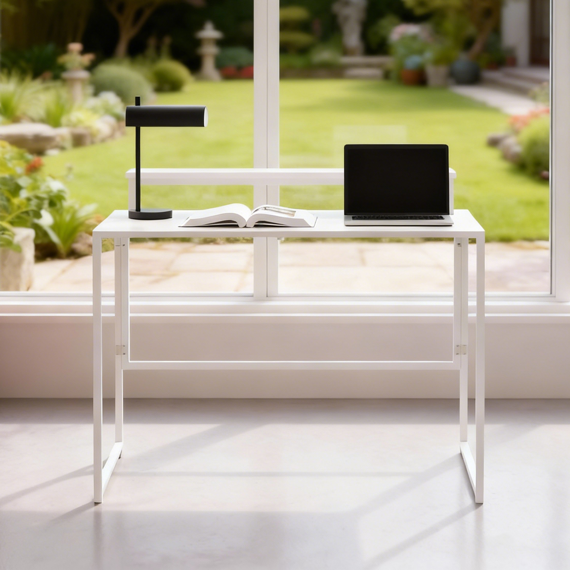 Schreibtisch Klappbar Computertisch mit Monitorhalterung  für Arbeitszimmer 100 x 48 x 87,5 cm