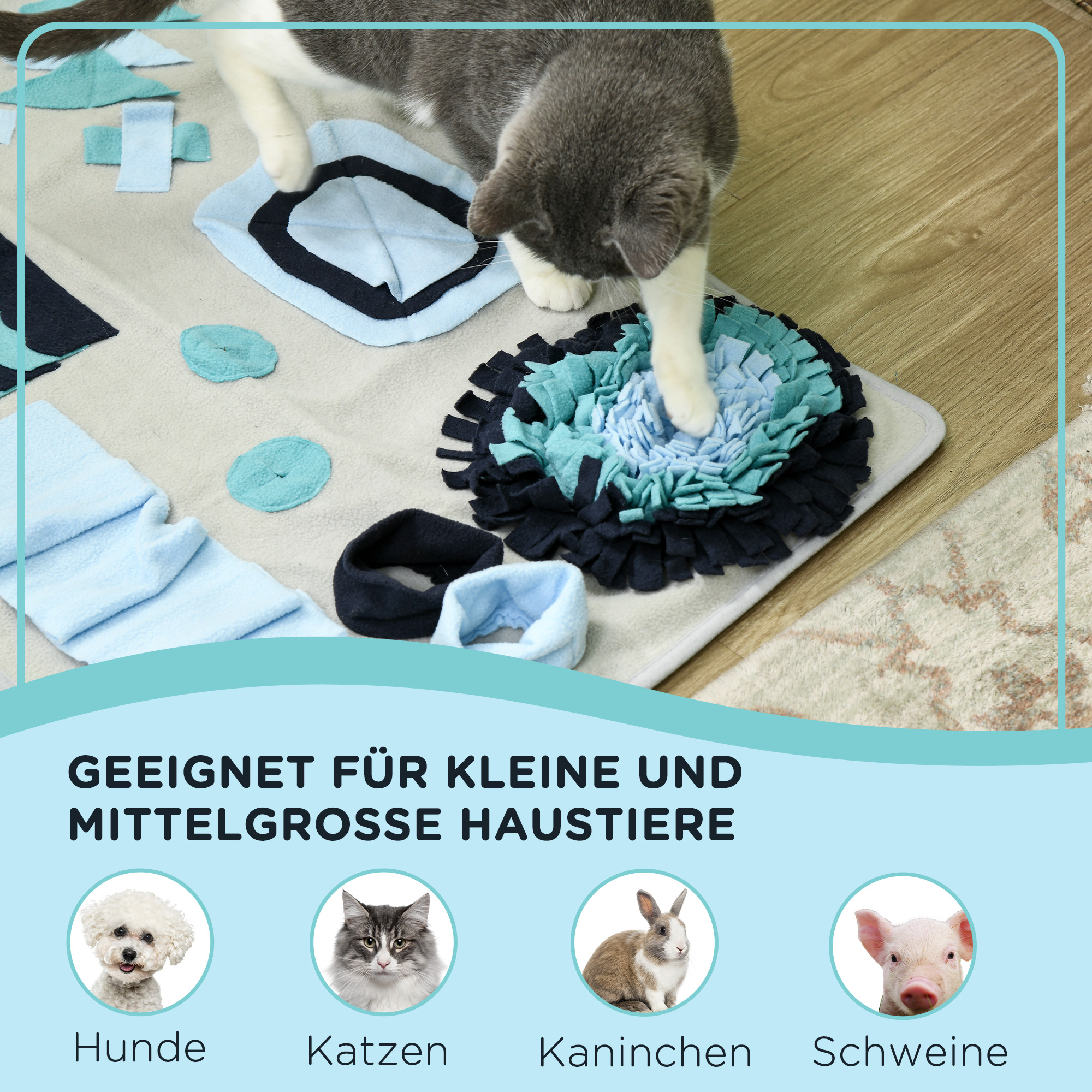 Hundedecke, komfortabel, dekorative Elemente, 74x50x5cm, Mehrfarbig