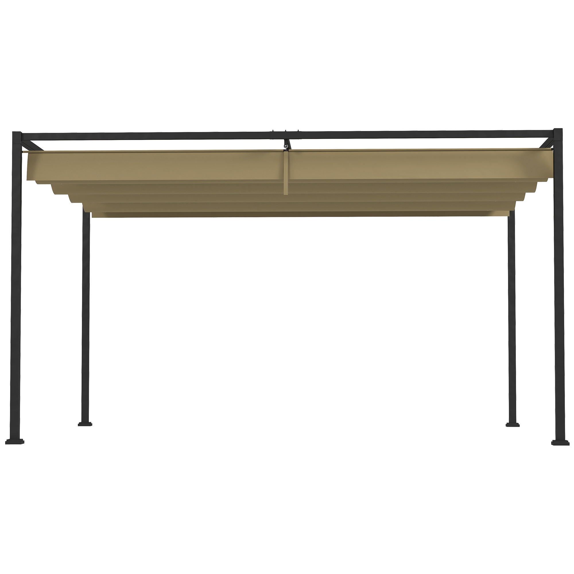 Pergola, Robuster Sonnenschutz für Garten, Balkon, Terrasse, aus Metall und Kunststoff, UV- und wasserabweisend, Khaki