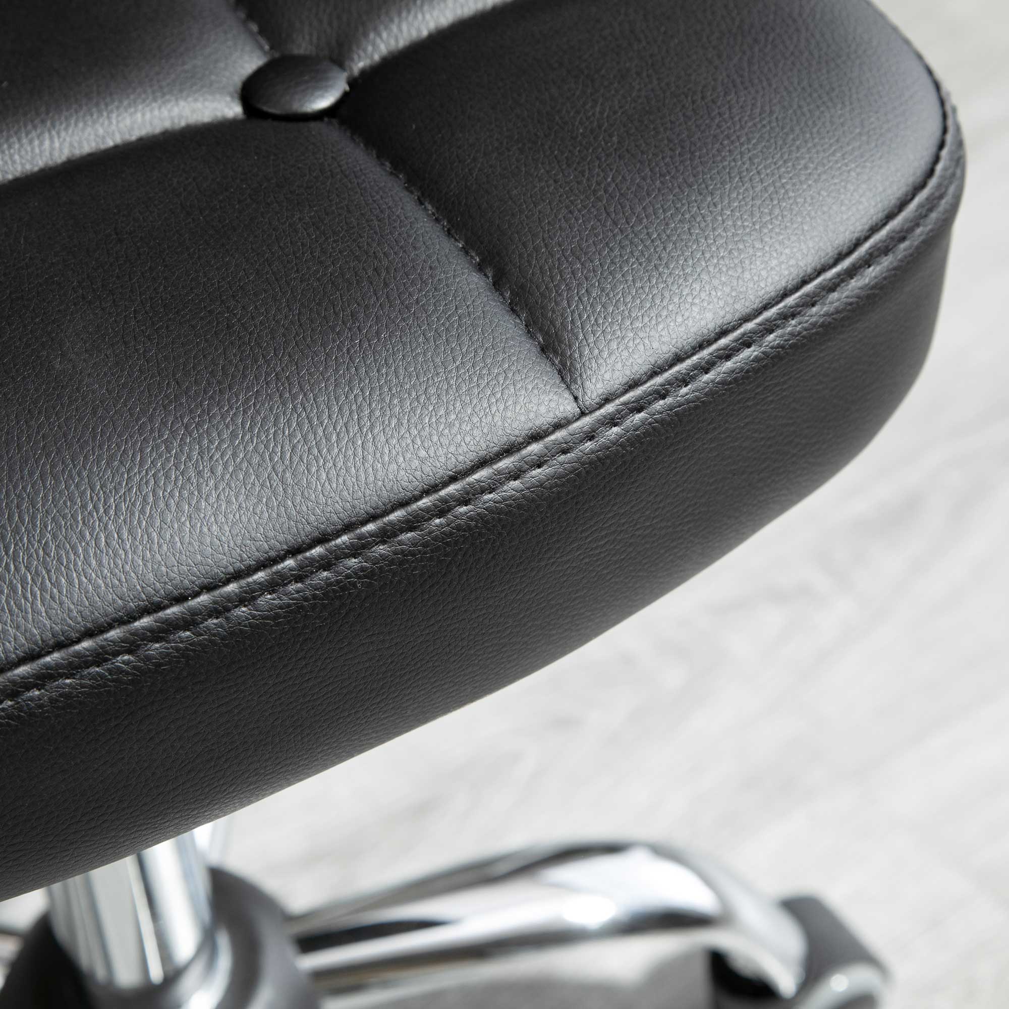 2er-Set Arbeitshocker mit Rückenlehne Rollhocker aus Kunstleder Drehhocker mit Lehne Kosmetikhocker Rollhocker Bürohocker 72-87 cm höhenverstellbar Büro Dunkelgrau 45 x 47 x 72-87 cm