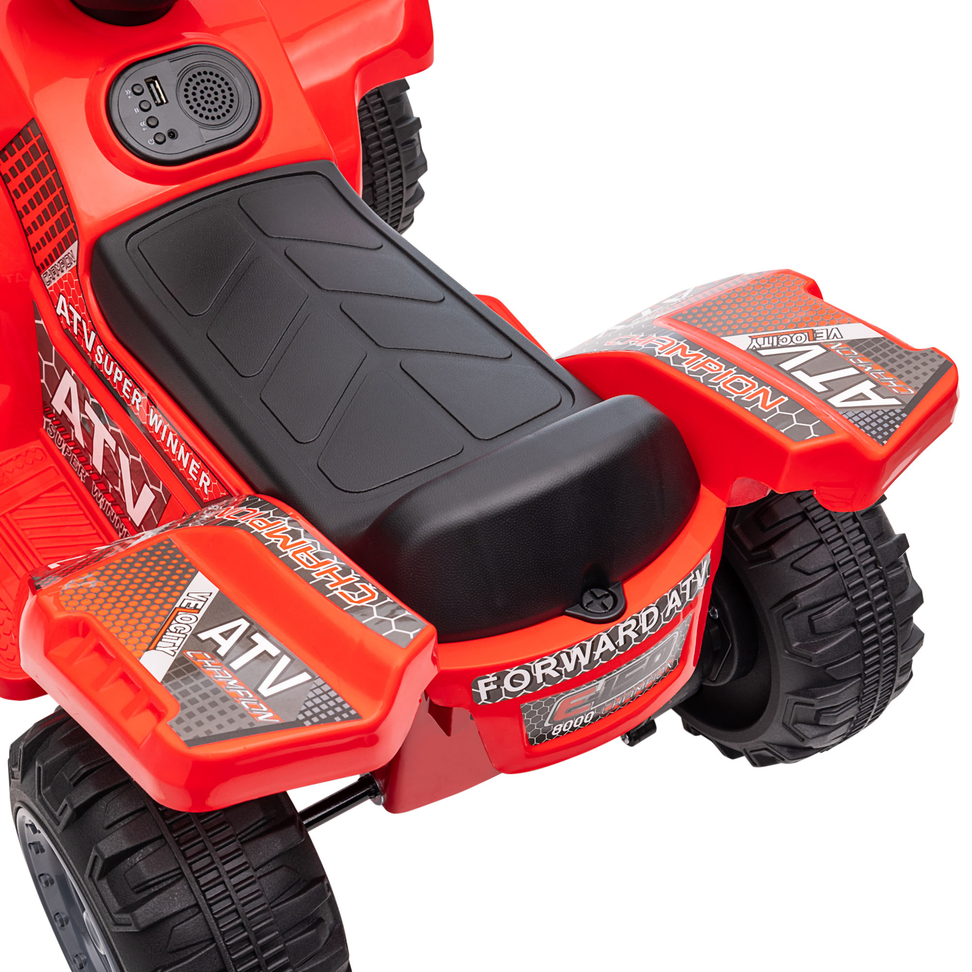 Kinderquad 6V Kinderquad mit Vorwärtsfunktion, Musik, Elektro-Quad für Kinder 1,5-3 Jahre Rot