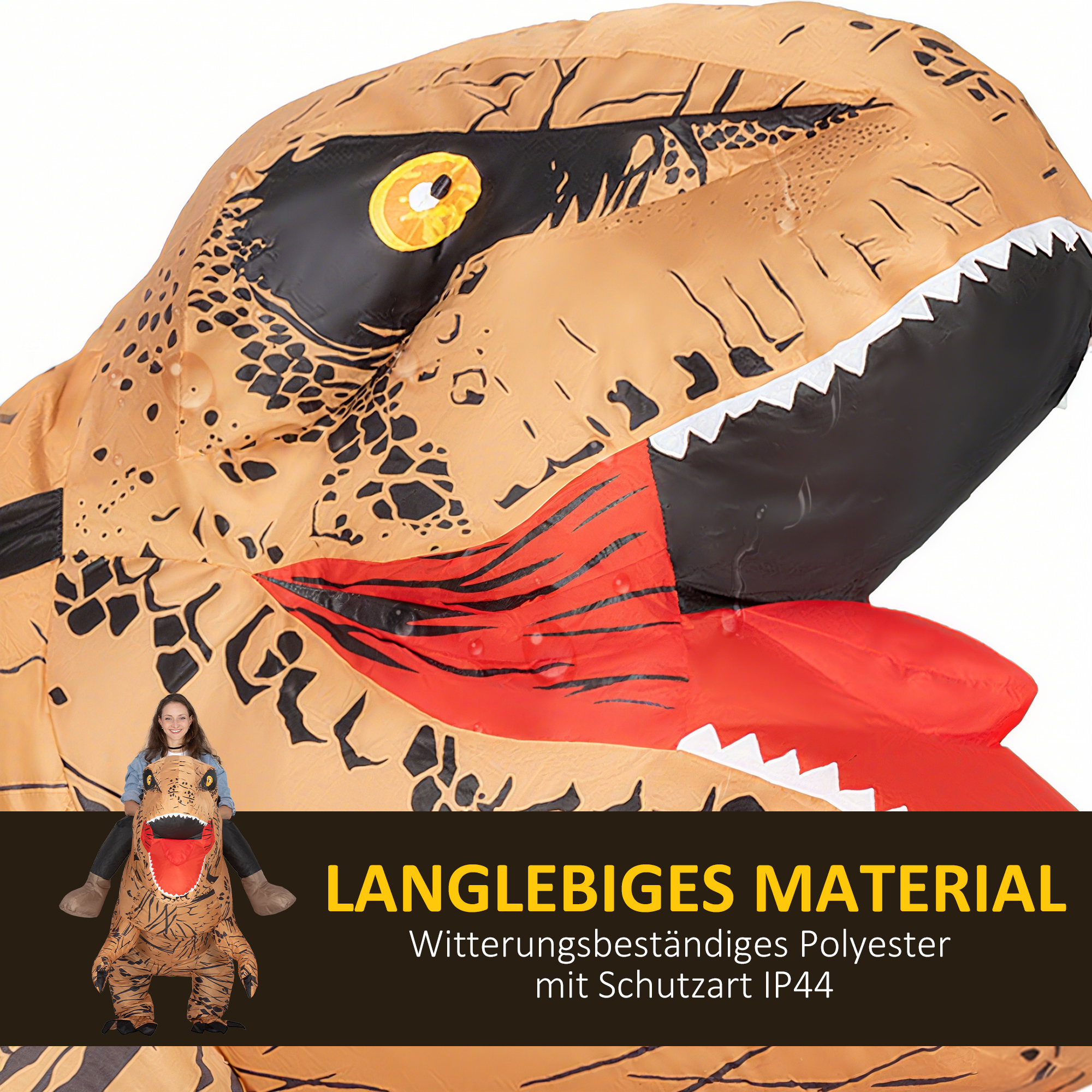 Aufblasbares Dinosaurier Kostüm für Erwachsene Dino T-Rex Kostüme lustig Halloween Karneval Party