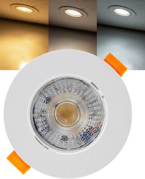 LED-Einbauleuchte "Flat-36 CCT+P", 3/5/7W, 3000/4000/6500K, schwenkbar LED-Einbauleuchte "Flat-36 CCT+P", 3/5/7W, 3000/4000/6500K, schwenkbar