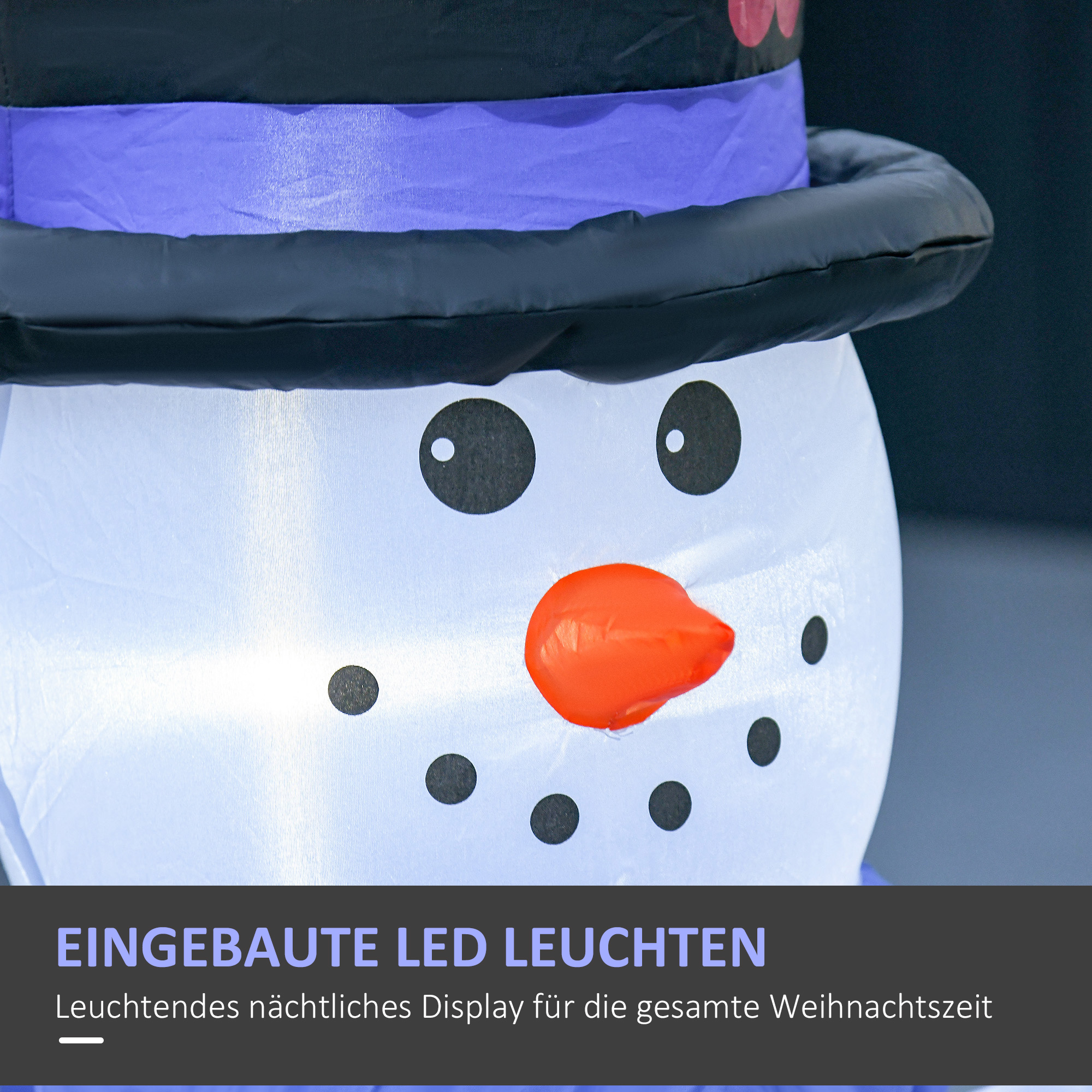 Schneemänner Schneemann Weihnachtsdekoration, LED-Lichter, 1,8 m, inkl. Gebläse, selbstaufblasend