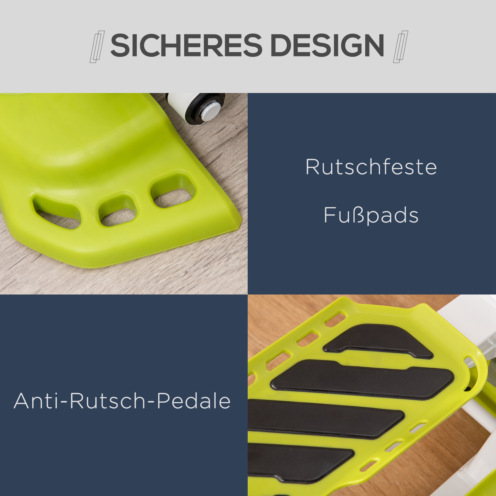 Mini-Stepper, tragbar, rutschfest, Hydraulikzylinder, LCD-Display, Metall/ABS, 48x34x21 cm, Weiß/Gelb