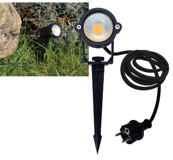 LED Gartenleuchte "CT-GS5" 5W, IP44, 230V, 1,5m Kabel+Erdspieß, warmweiß LED Gartenleuchte "CT-GS5" 5W, IP44, 230V, 1,5m Kabel+Erdspieß, warmweiß