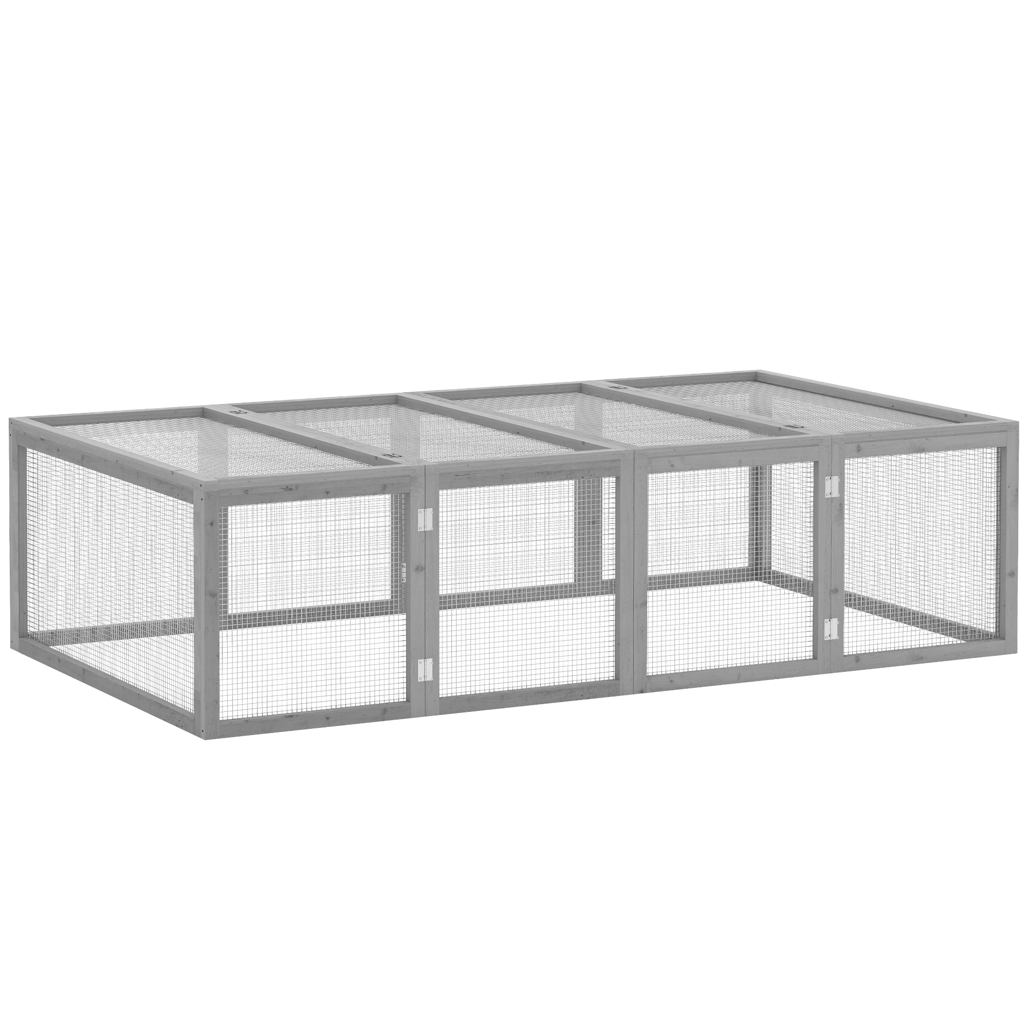 Kleintierstall, Kleintiergehege, Freigehege, Kleintierkäfig mit Tür, Meerschweinchenstall, Freilaufgehege, Kleintierhaus aus Tannenholz, 181 x 100 x 48 cm, Grau Kleintierstall, Kleintiergehege, Freigehege, Kleintierkäfig mit Tür, Meerschweinchenstall, Freilaufgehege, Kleintierhaus aus Tannenholz, 181 x 100 x 48 cm, Grau