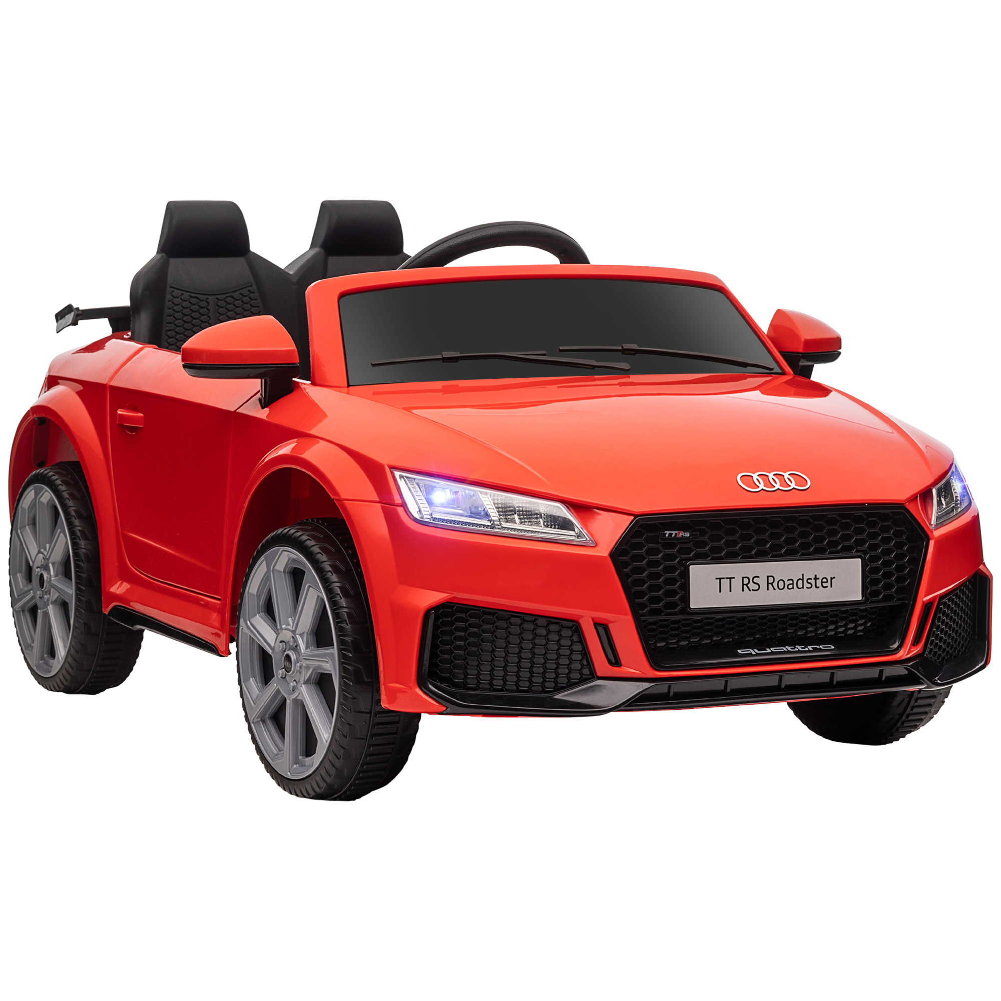 Kinderfahrzeug Audi 12V mit 2,4G Fernbedienung, Musik, Hupe, Elektrofahrzeug mit LED-Leuchte, USB/MP3-Anschluss, Rückwärtsfunktion, für Kinder 3-5 Jahre, rot