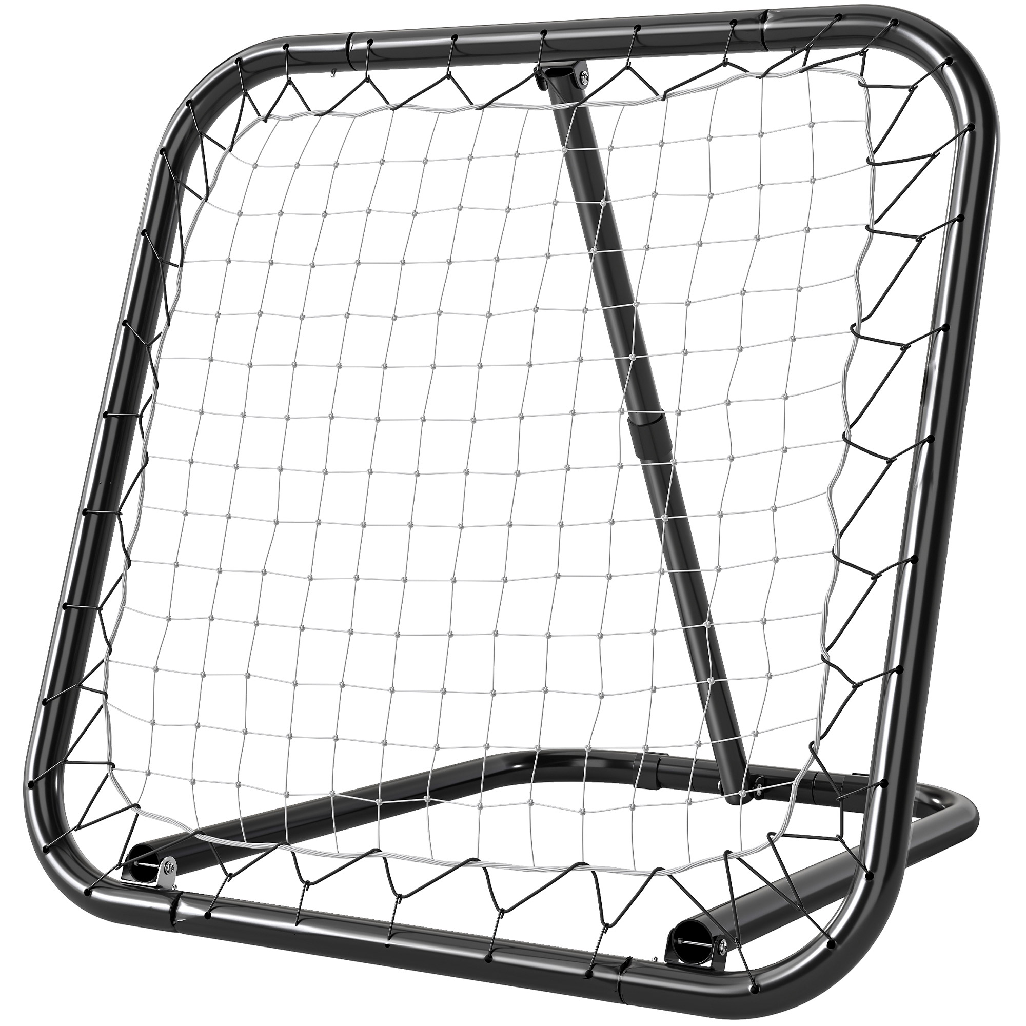 Rebounder für Fußball, 78 x 84 cm Prellwand mit Heringen, verstellbar in 5 Stufen, tragbar, Kickback Tor, Fußballtor für Jugendliche, Fußball Trainingszubehör für Baseball Training Weiß