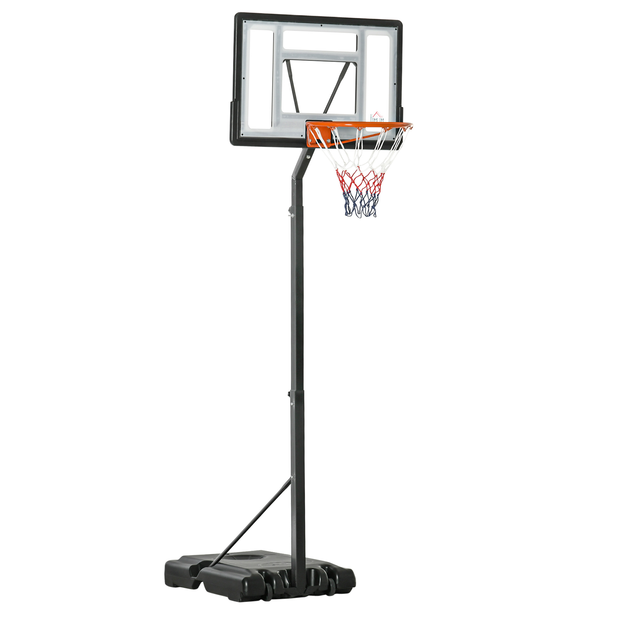 Basketballständer mit Rädern rollbar 210-260 cm höhenverstellbar Basketballkorb mit Ständer geeignet für den Außen- und Innenbereich Stahl Kunststoff Schwarz