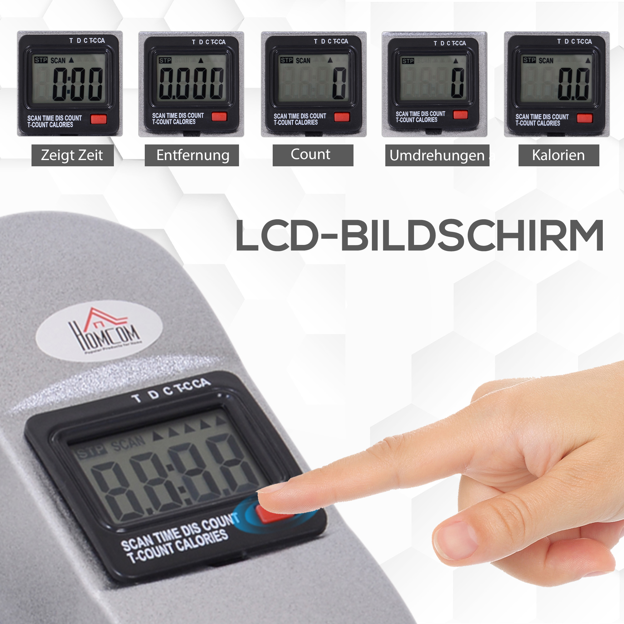 Mini Heimtrainer Arm-und Beintrainer Pedaltrainer für Senioren mit LCD-Display verstellbarer Widerstand Fitnessbike Hometrainer für Zuhause Heim Büro 35 x 40 x 31 cm Silber