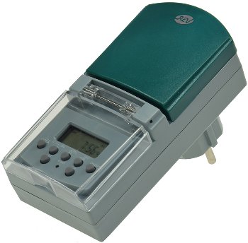 digitale Wochen-Zeitschaltuhr für Außen, 7 Tage, 230V, 1800W