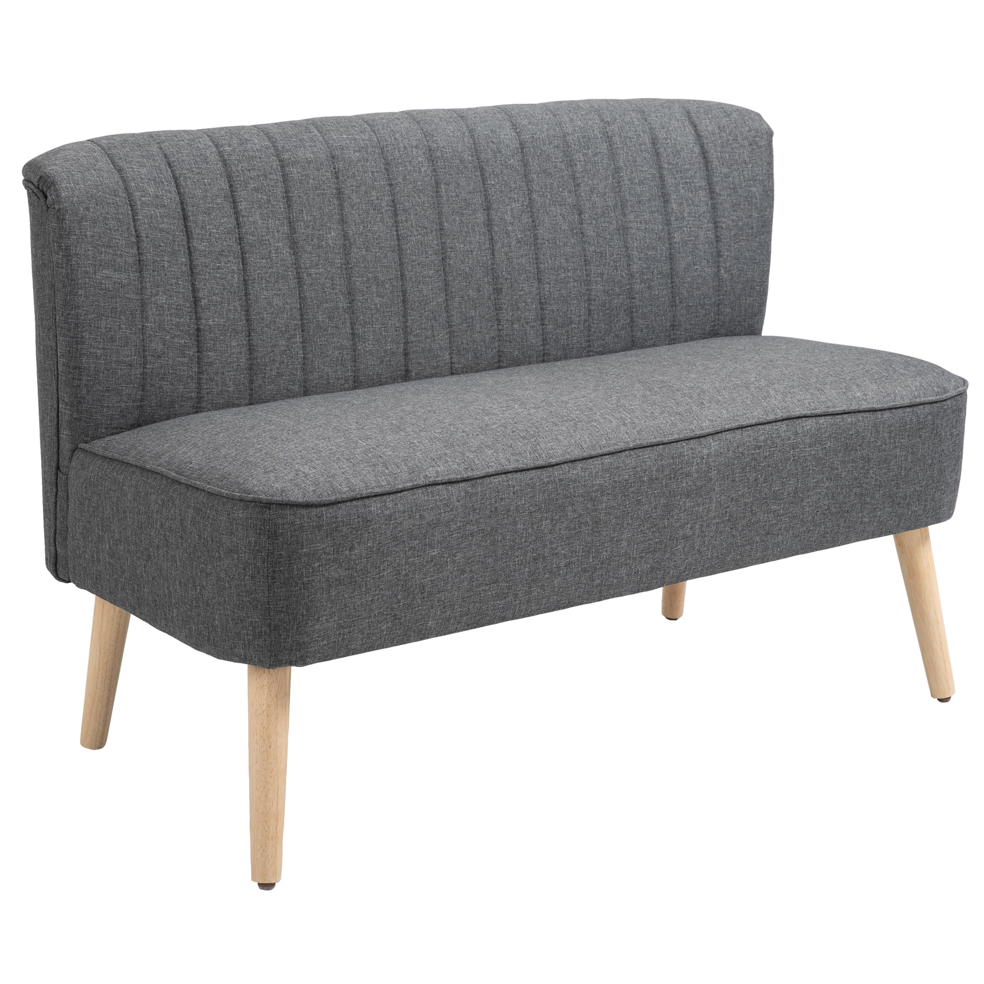 2-Sitzer Sofa, weiche Polsterung, pflegeleichter Bezug, bis 150 kg, 117 x 56,5 x 77 cm, Dunkelgrau 2-Sitzer Sofa, weiche Polsterung, pflegeleichter Bezug, bis 150 kg, 117 x 56,5 x 77 cm, Dunkelgrau