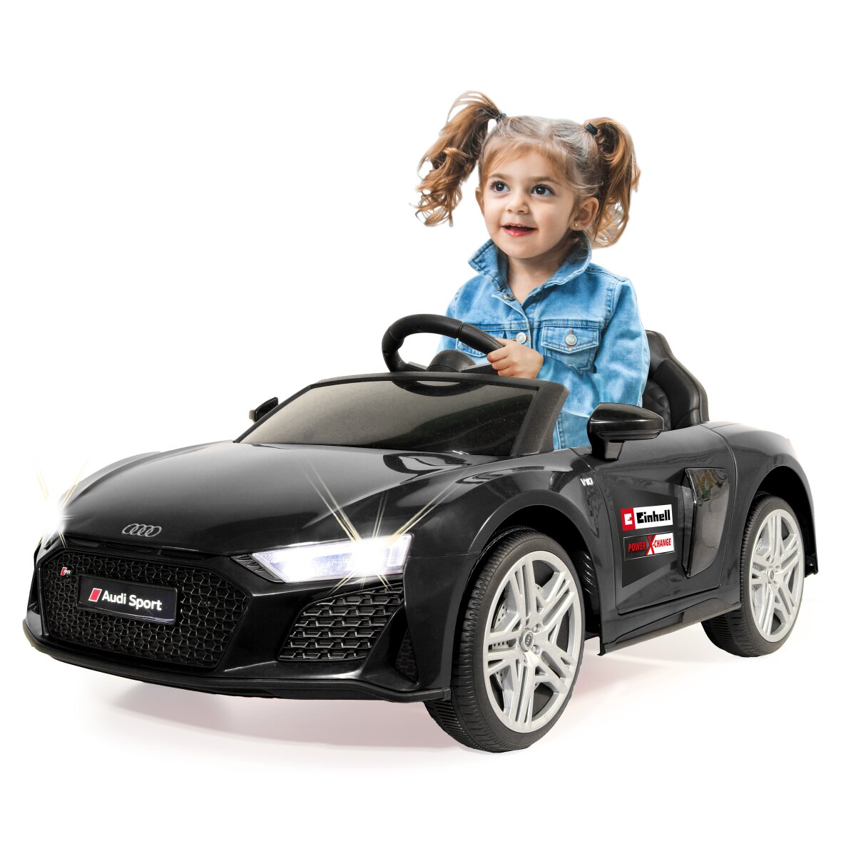 Kinderfahrzeug Audi R8 Spyder schwarz Einhell Power X-Change inkl. Starter Set