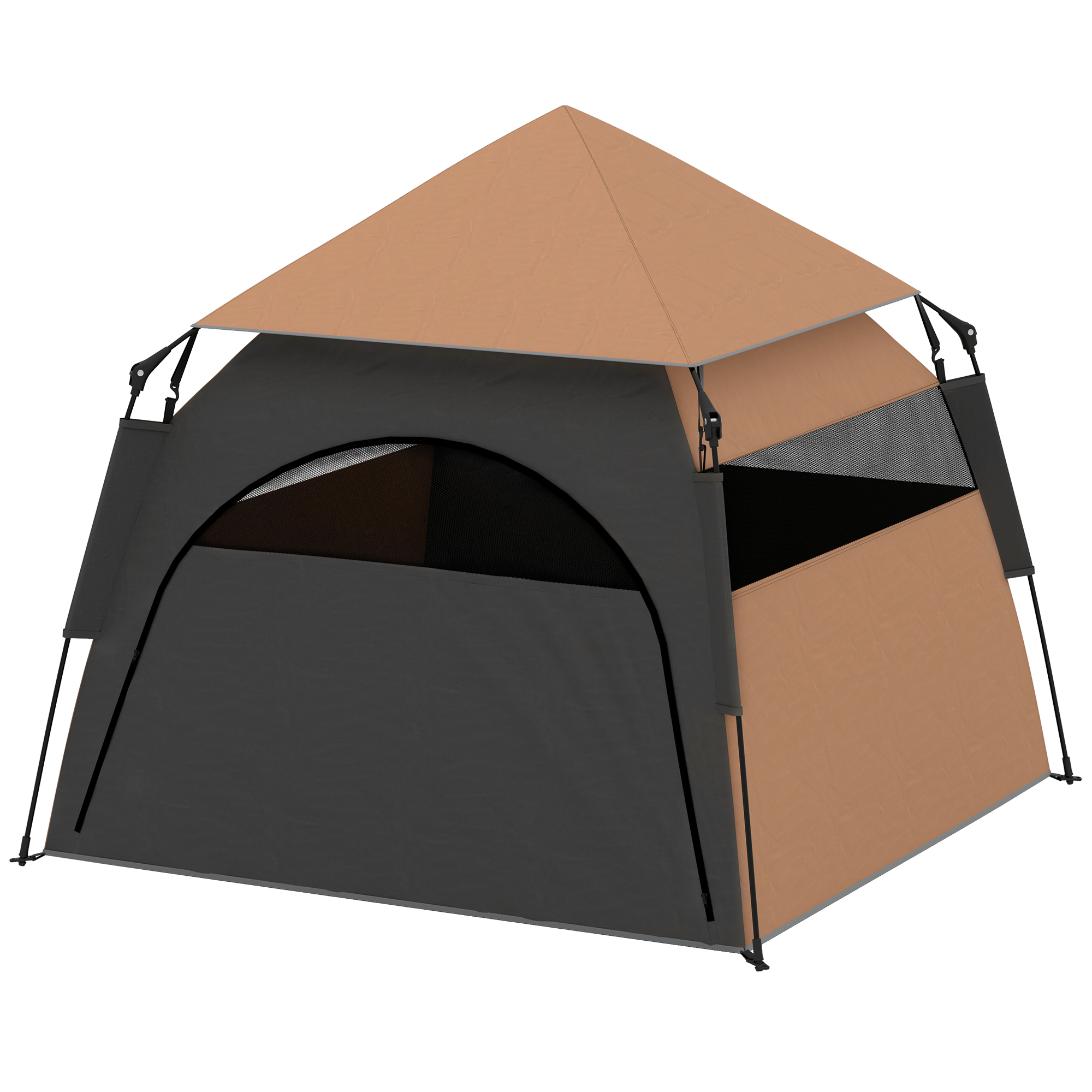Haustierzelt, Hundezelt, klappbar, wetterbeständig, Hundehütte, für große Hunde, Dunkelbraun