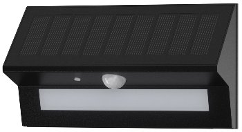 LED Solar Wandleuchte "SWL-AS400", IP44, warmweiß 3000K, PIR Sensor
