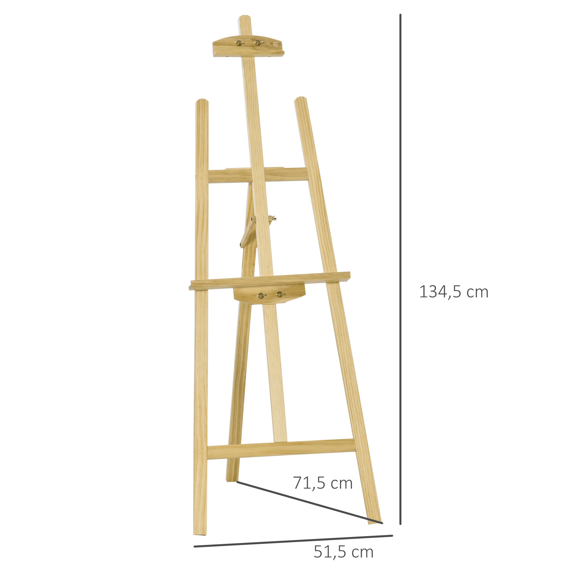 Staffelei Holz 134,5 cm hoch Holzstaffelei für Leinwände bis 108 cm Feldstaffelei Atelierstaffelei für Malerei, Skizze, Hochzeit, Ausstellung Natur