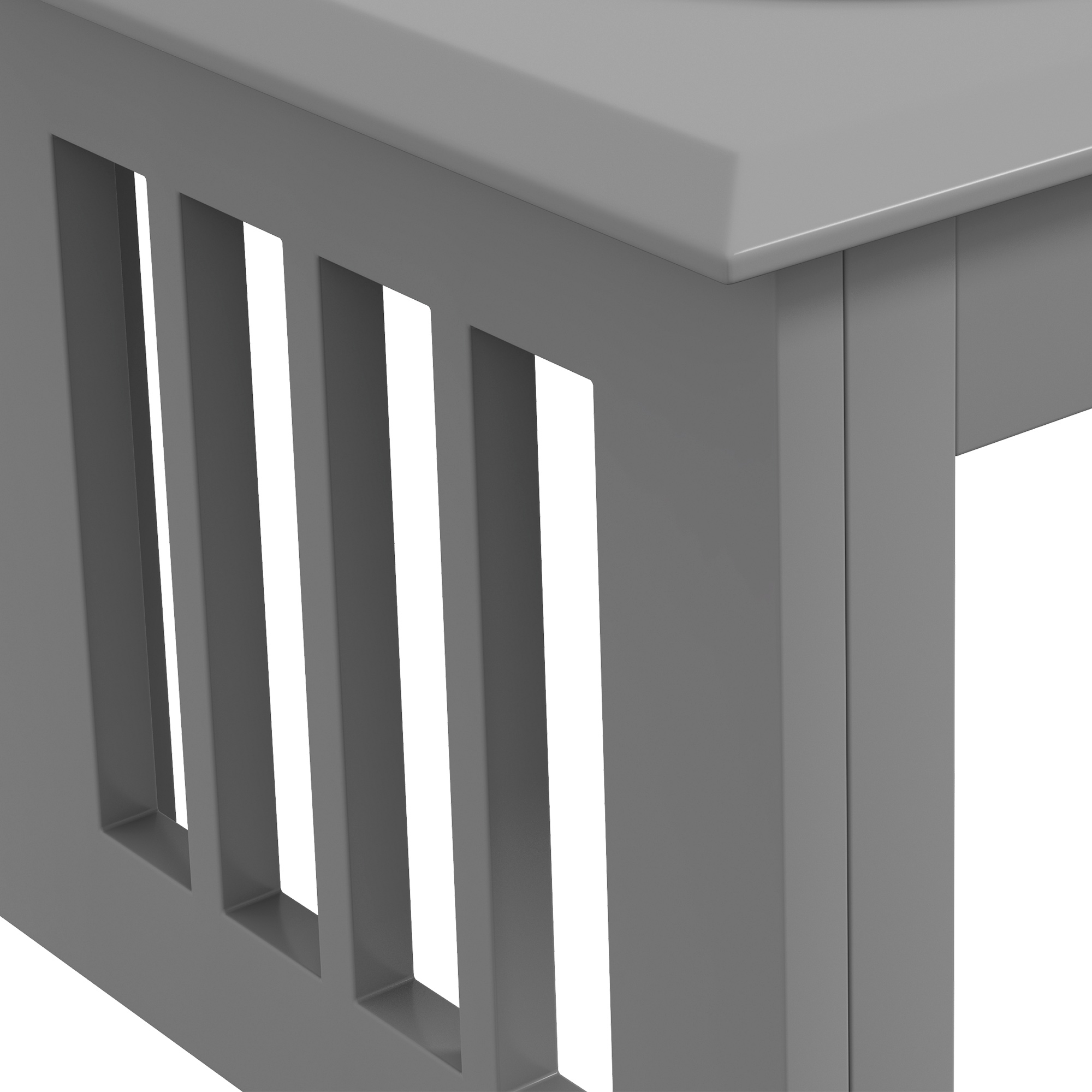 Hunde-Futterstation, 2 Edelstahlnäpfe, rutschfest, 58,4x30,5x25,4cm, Grau