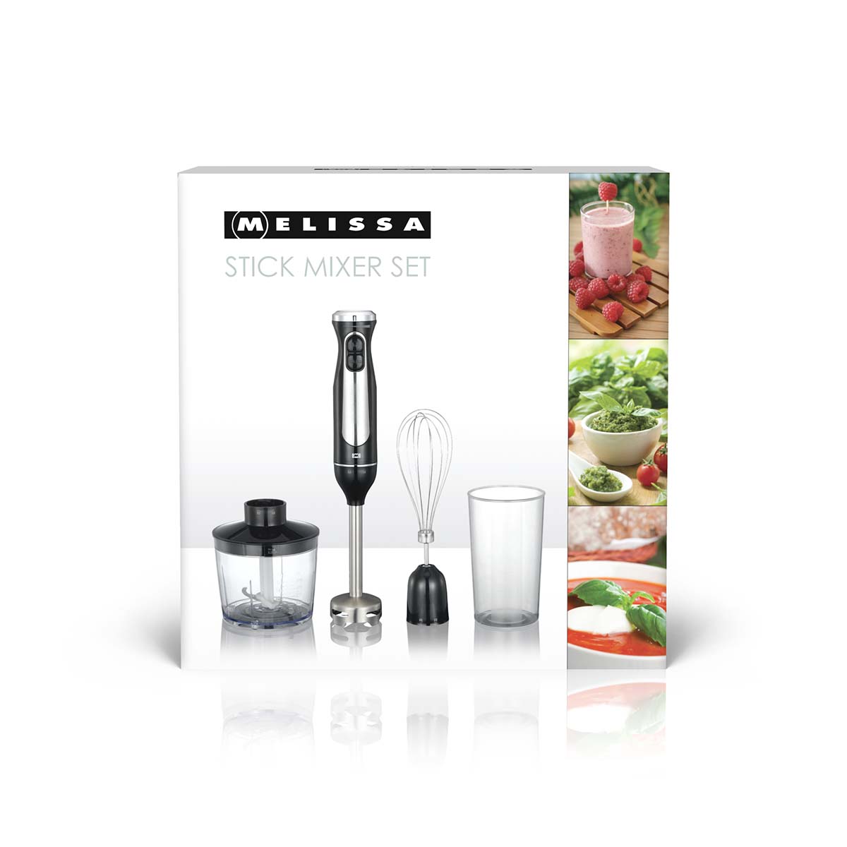 Stabmixer mit Zerkleinerer Schneebesen Tasse 600W schwarz / Edelstahl