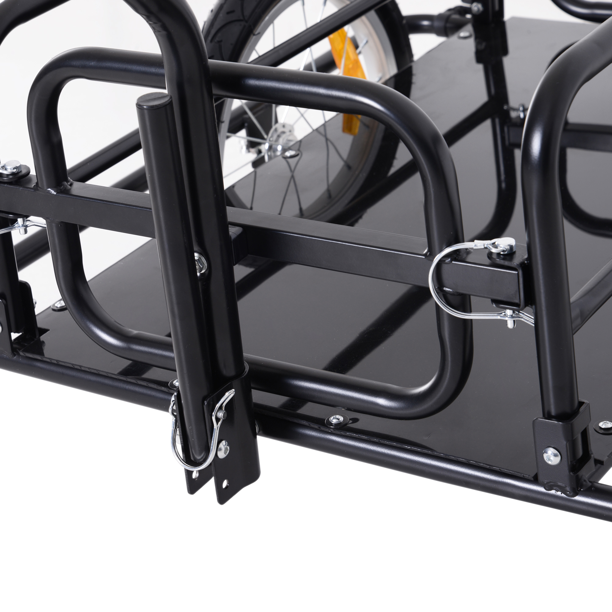 Fahrradanhänger Klappbar Lastenanhänger mit Kupplung, Kuppler & Reflektoren Transportwagen bis 40 kg belastbar, Transportanhänger Anhänger für Camping, Einkaufen, Umzug 155 x 71,5 x 77 cm