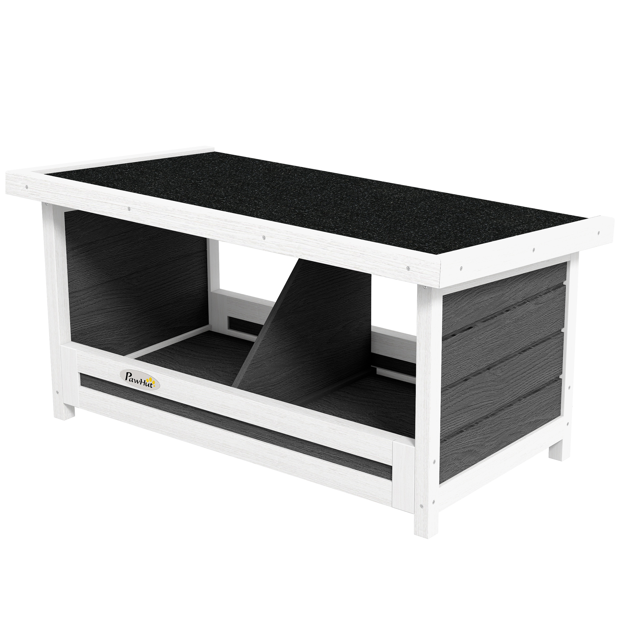 Legenest für Hühner Hühnernest, wetterbeständig, Asphaltdach, 66 x 37 x 34 cm, Natur + Schwarz