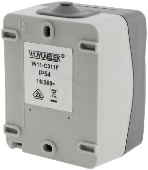 NUQUI Feuchtraum Steckdose, IP54, Aufputz, 250V~/ 16A