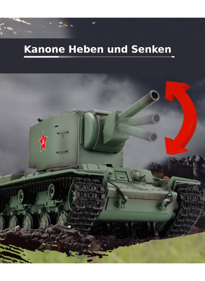 RC Panzer "KV-2" - Metallgetreibe & Metallketten PRO RRZ
