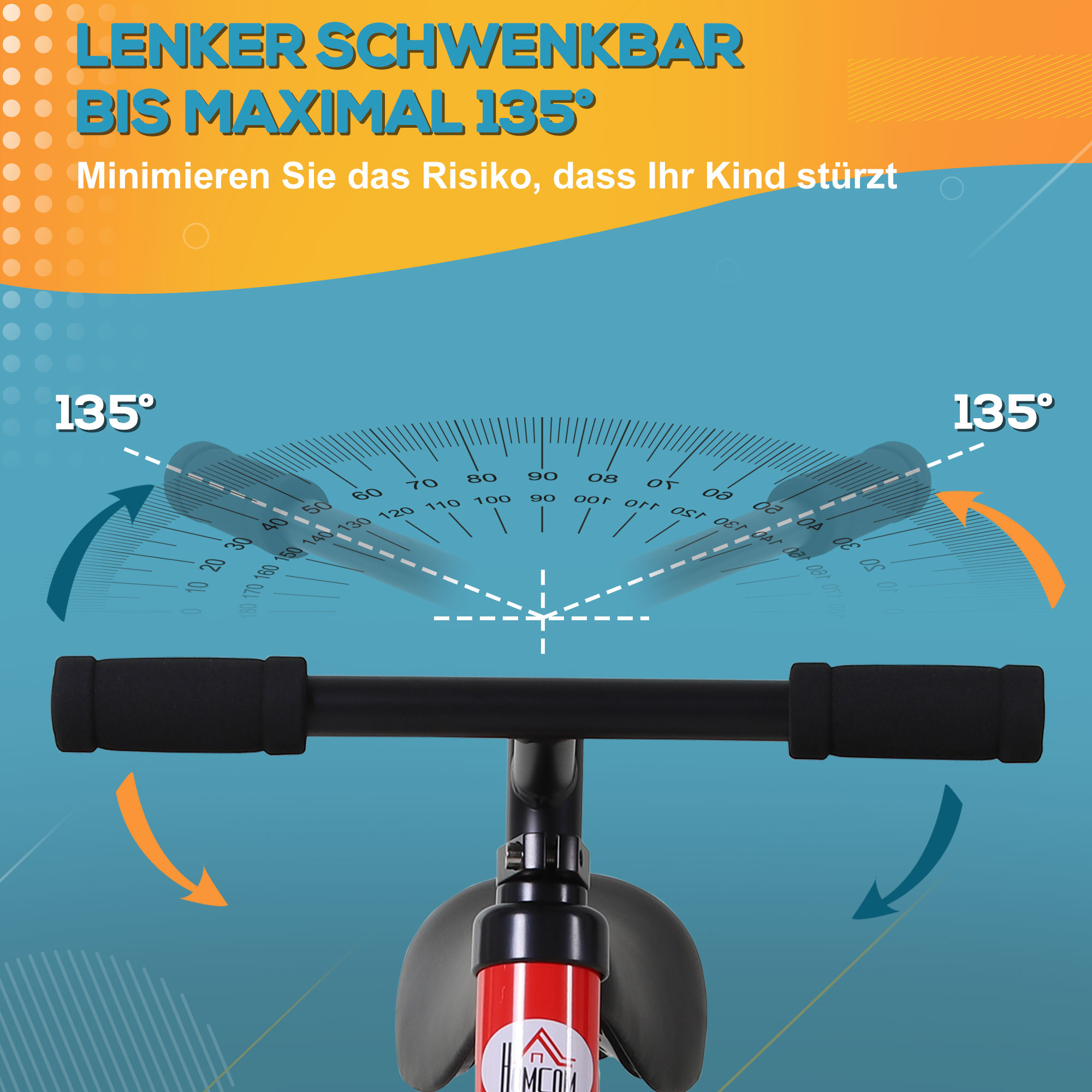 Kinder Laufrad, Lauflernrad, Kinderfahrrad, 2-in-1, Kinderrad mit Stützrädern und Pedalen, 2-5 Jahre, Sitzhöhenverstellbar, PP, Rot, 85 x B36 x H54 cm