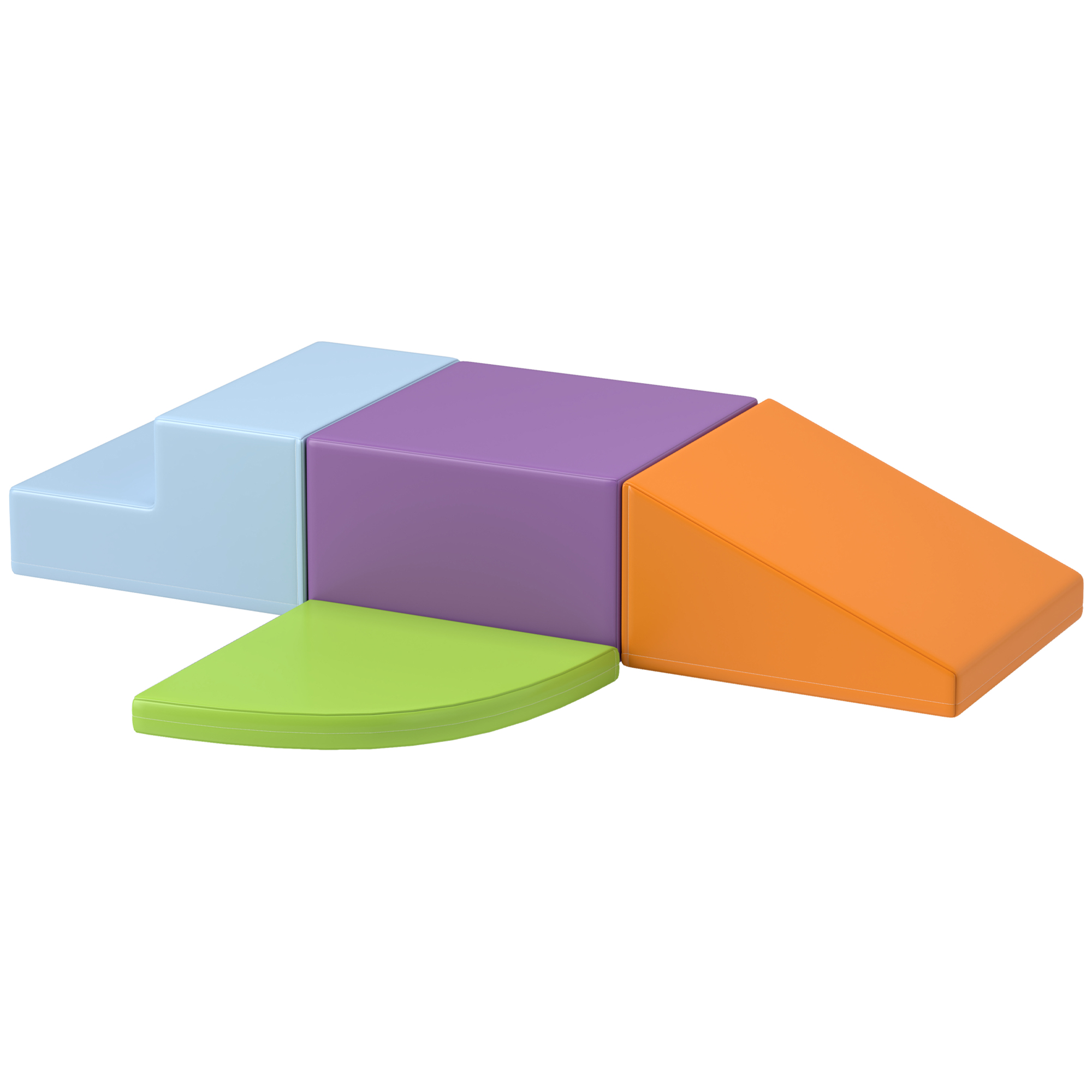 Saftbaustein-Set für Kinder, Kletter- und Krabbelspielzeug, weiches Kunstleder, EPE-Schaum, Mehrfarbig