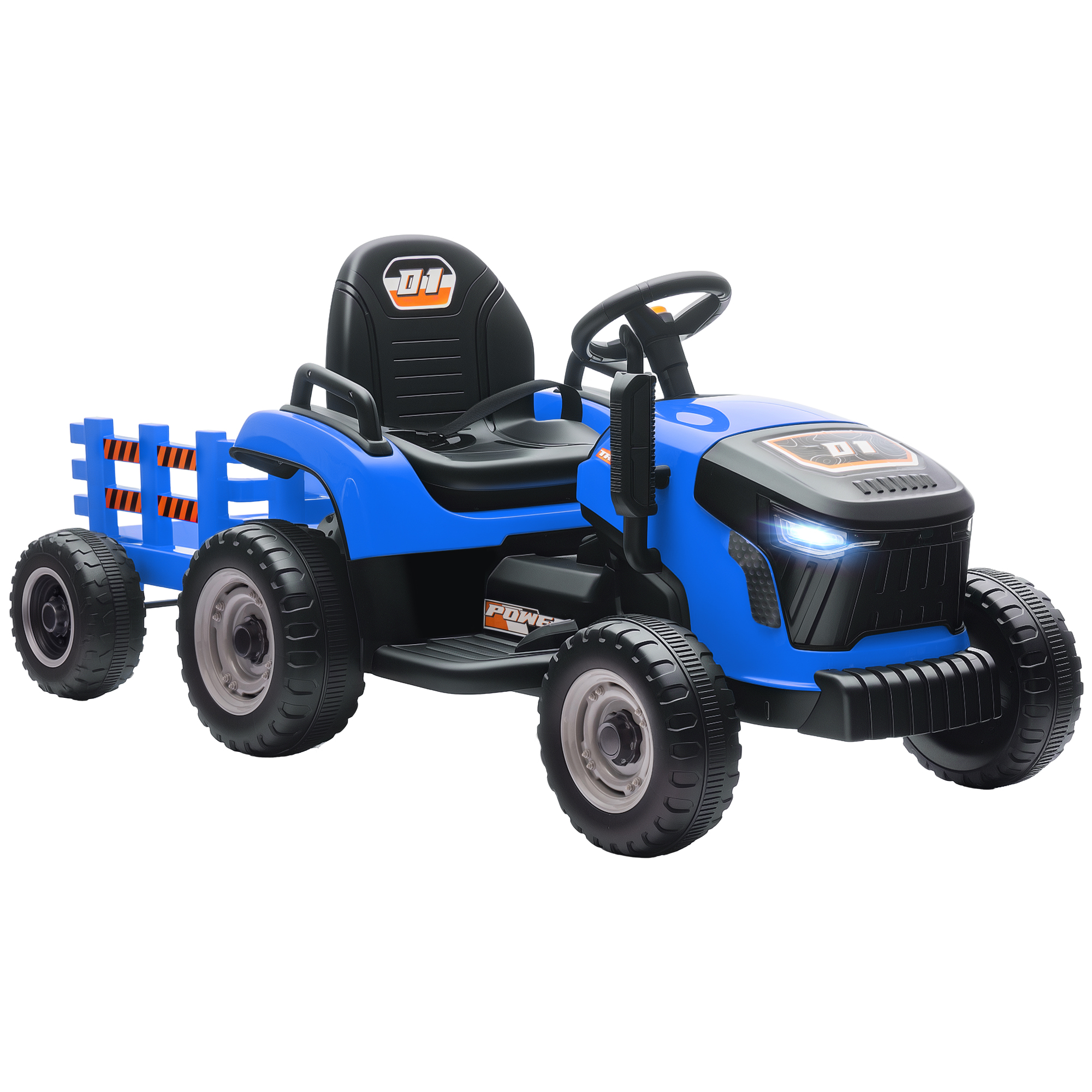 Elektrischer Kindertraktor, Aufsitz-Traktor mit Fernbedienung, Soft-Start, für Kinder im Alter von 3-8 Jahren, Blau