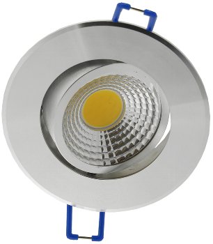 LED-Einbauleuchte "COB-5", 5W, 420lm, ALU, 3000K, 75°, Ø85xT47mm, Rahmen chrom