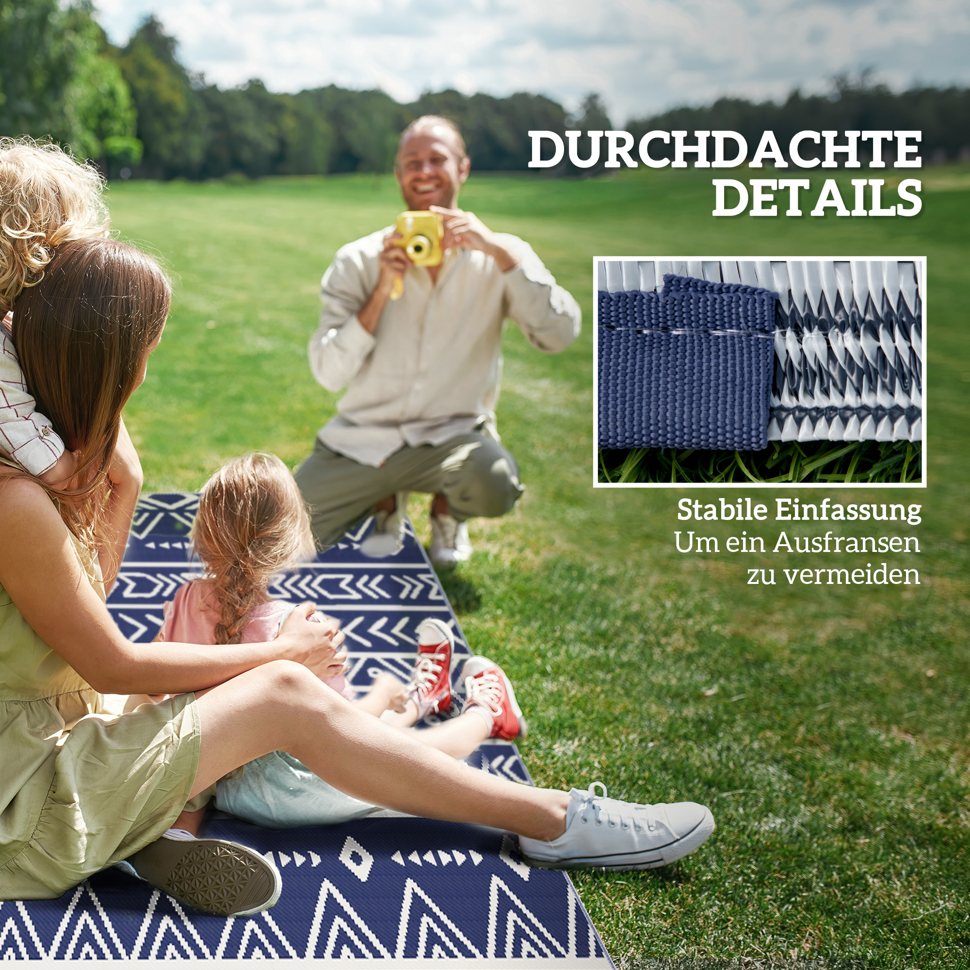 Outdoor Teppich robuster Wetterfest Outdoorteppich, Carpet mit Boho-Style, Outdoor-Teppich für Wohnzimmer Balkon