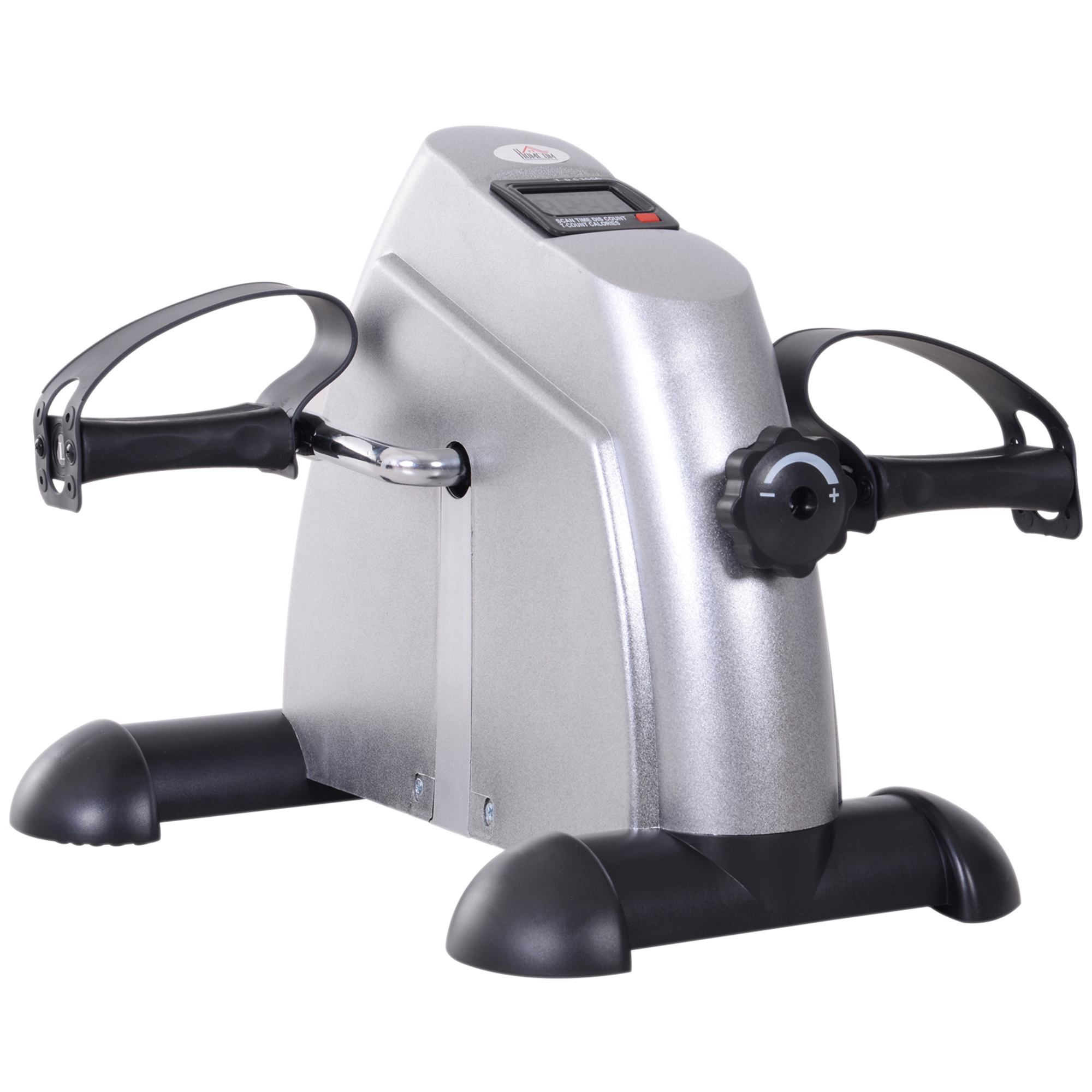 Mini Heimtrainer Arm-und Beintrainer Pedaltrainer für Senioren mit LCD-Display verstellbarer Widerstand Fitnessbike Hometrainer für Zuhause Heim Büro 35 x 40 x 31 cm Silber