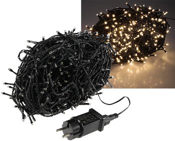 LED Aussen-Lichterkette "CT-ALK600" 60m, warmweiß, Kabel schwarz, IP44, 600 LEDs LED Aussen-Lichterkette "CT-ALK600" 60m, warmweiß, Kabel schwarz, IP44, 600 LEDs