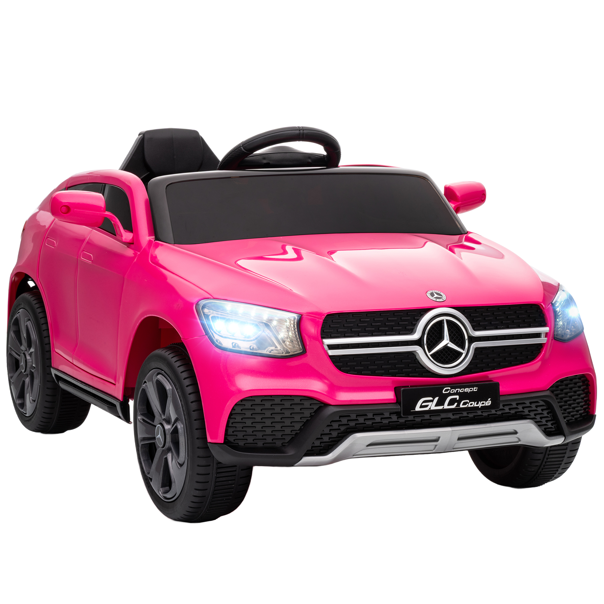 Elektroauto für Kinder, 12V Kinderauto mit Fernbedienung, LED-Lichter, Musik, 3 Geschwindigkeiten, 3-6 Jahre, Rosa