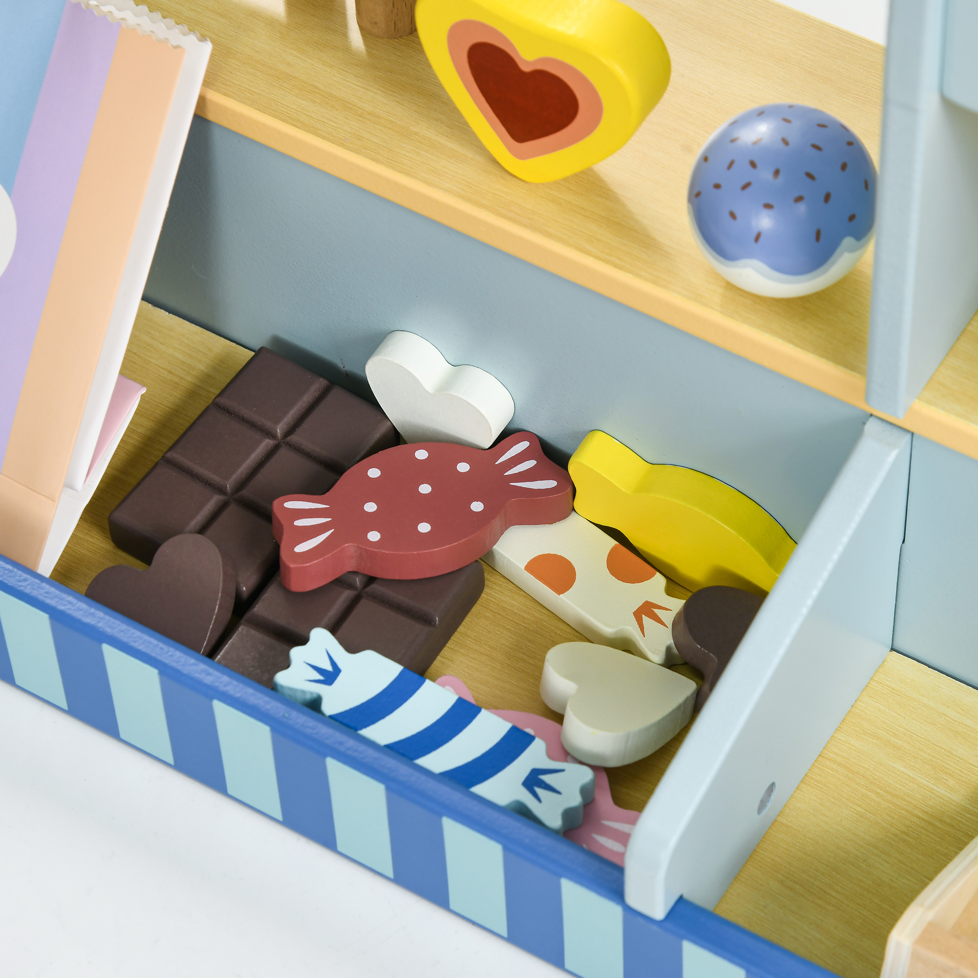 Spiel-Eisladen für Kinder, Eiscreme-Stand, viel Zubehör, fördert Fantasie und Motorik, Hellblau