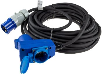 CEE Verlängerungskabel 15m H07RNF 3G2,5, für Camping, Wohnwagen, Winkelkupplung