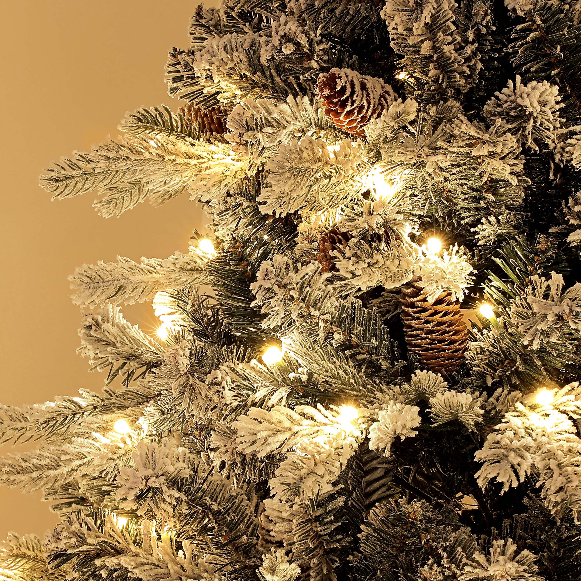 Weihnachtsbaum, 180 cm, LED-Lichter, schneebedeckt, flammenhemmend, Metall