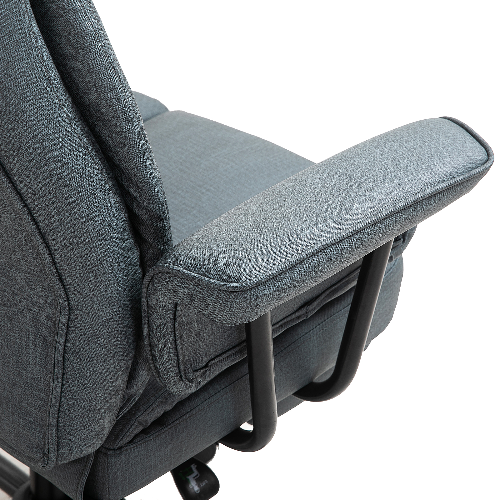 Bürostuhl Ergonomischer Chefsessel 360° Drehbar Computerstuhl höhenverstellbar mit Kopfstütze und gepolsterte Armlehnen mit Fußstütze Kunstleder 68 x 80 x 120-126 cm