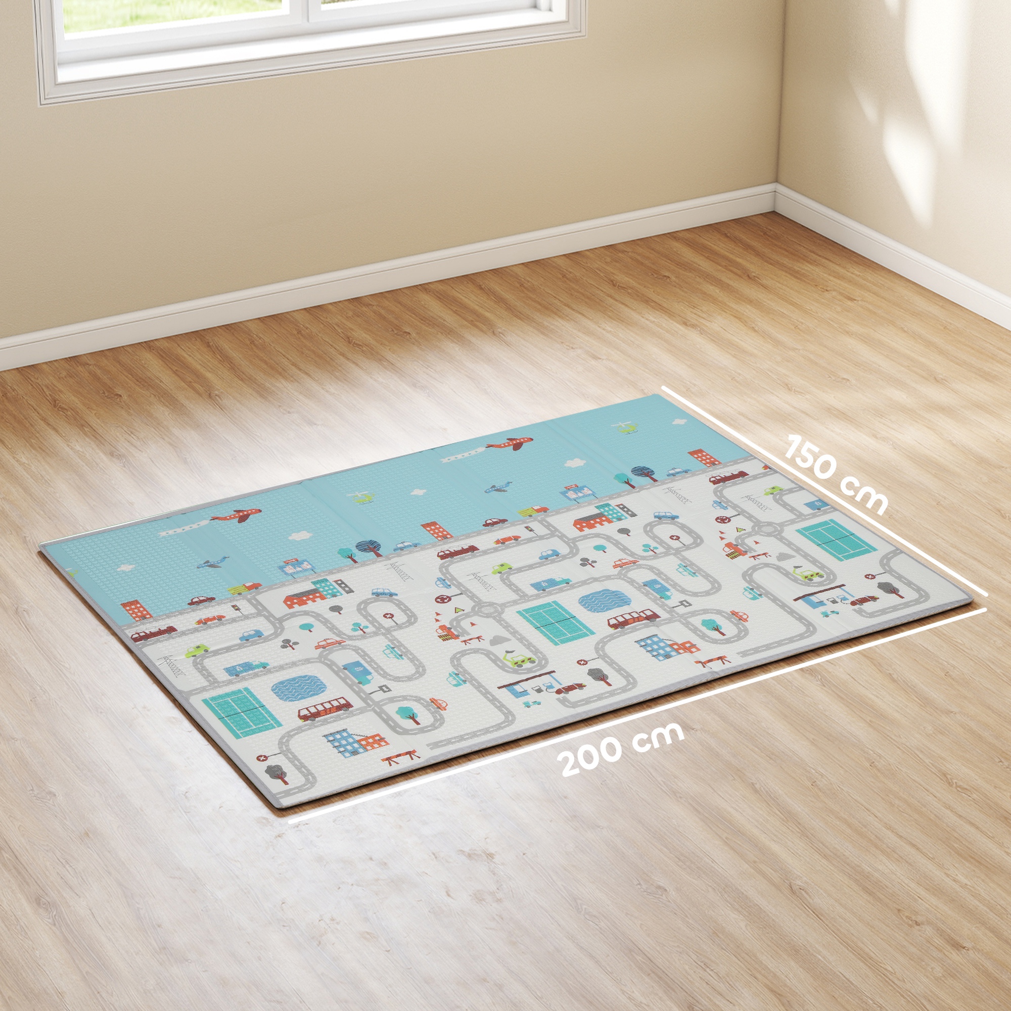 Baby-Spielmatte, Tiermuster, Schaumstoff, 1,5 cm dicke Polsterung, rutschfest